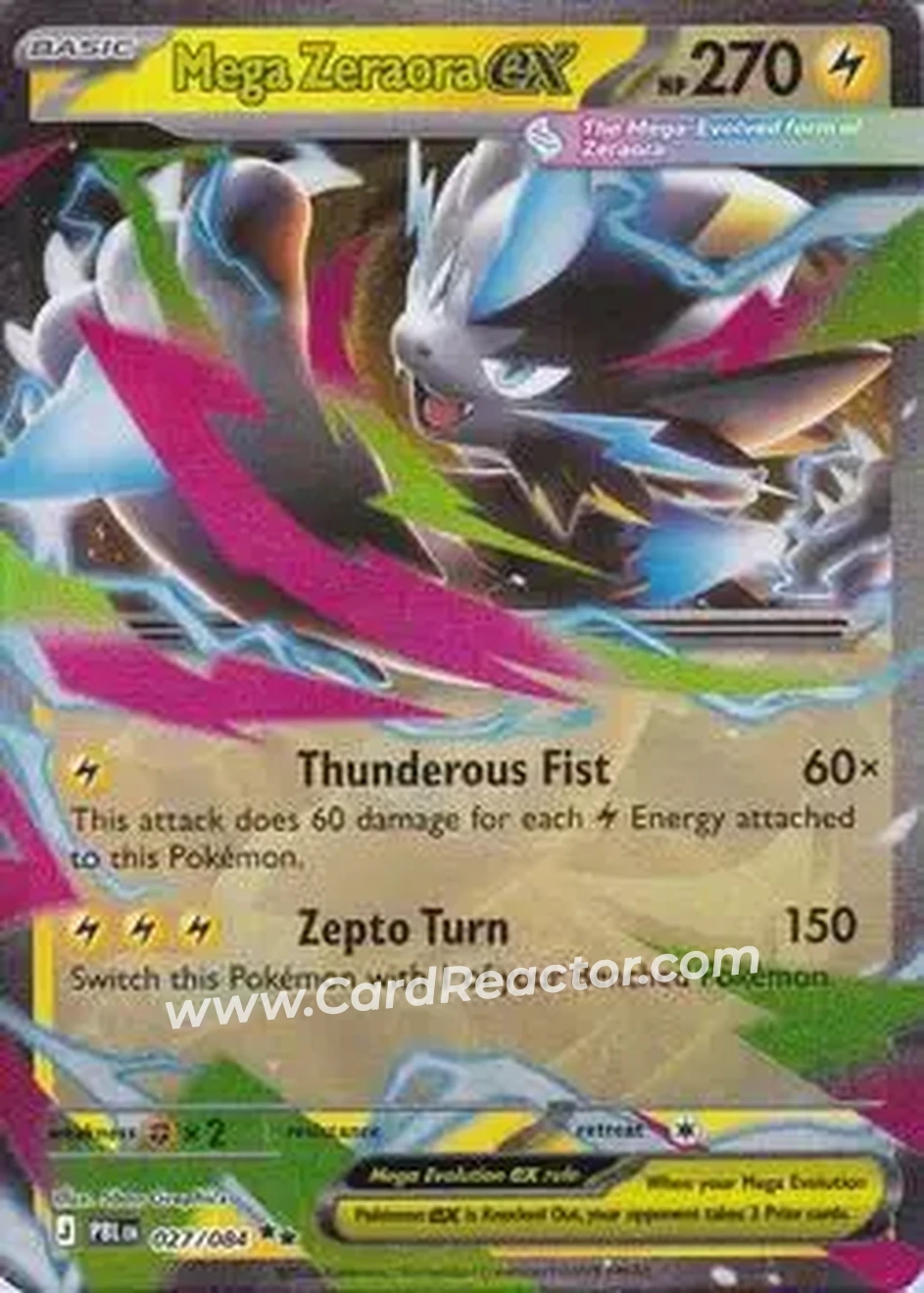 2026 Pokemon Mega Evolution Pitch Black #027/084 - Mega Zeraora ex - Front