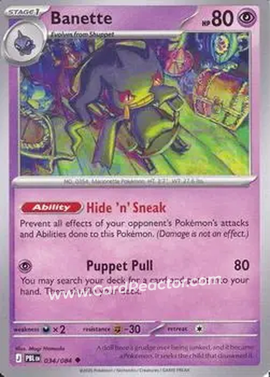2026 Pokemon Mega Evolution Pitch Black #034/084 - Banette