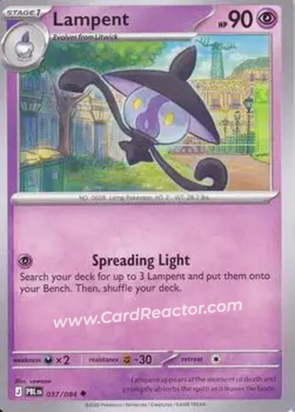 2026 Pokemon Mega Evolution Pitch Black #037/084 - Lampent