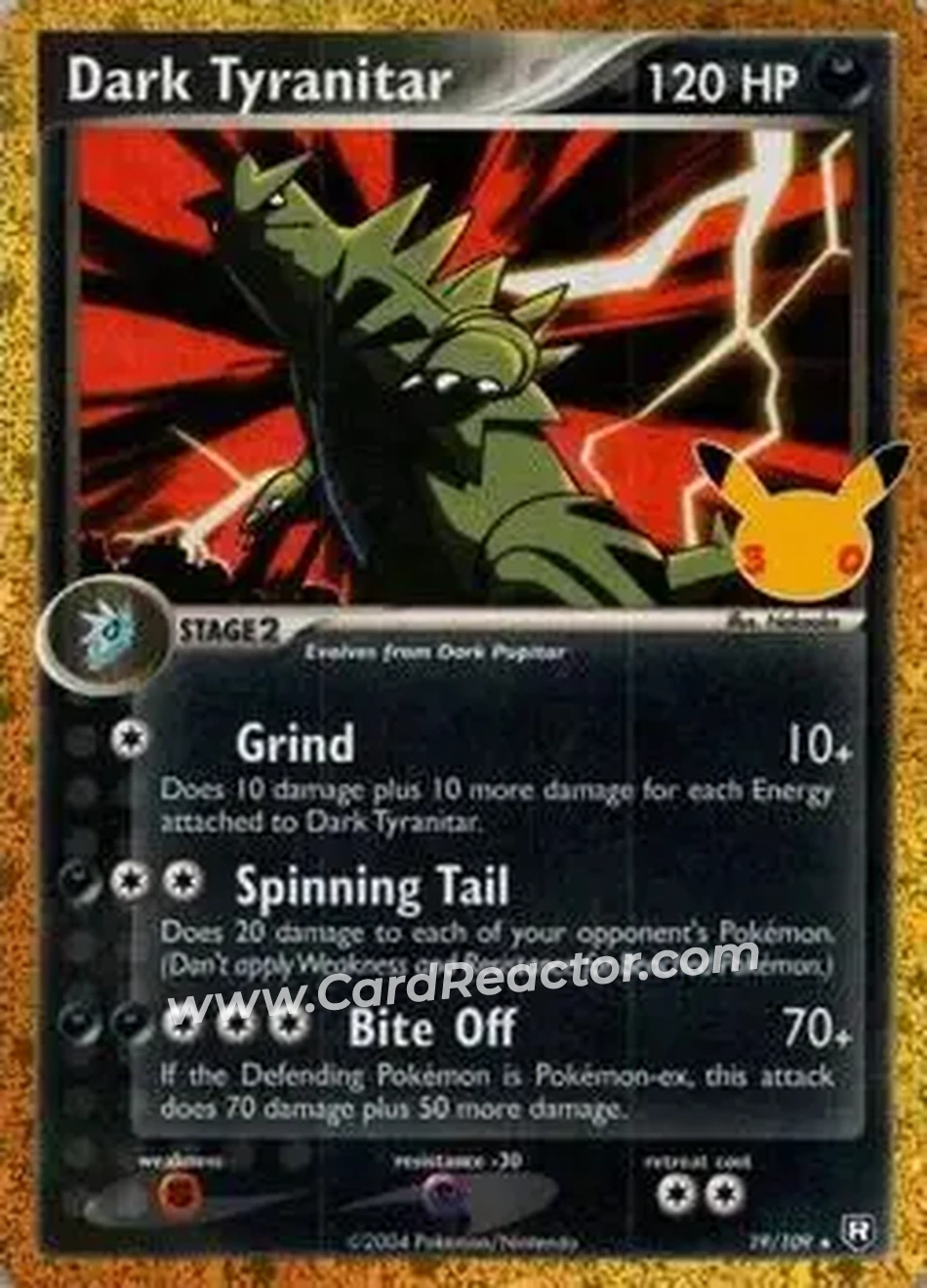 2026 Pokemon 30th Celebration - Classic Collection #19/109 - Dark Tyranitar - Front