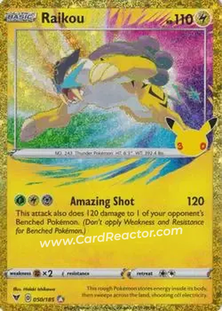 2026 Pokemon 30th Celebration - Classic Collection #050/185 - Raikou