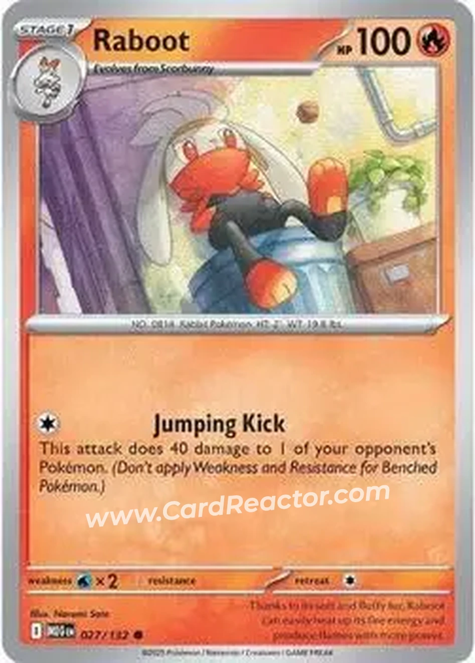 2025 Pokemon Mega Evolution #027/132 - Raboot - Front