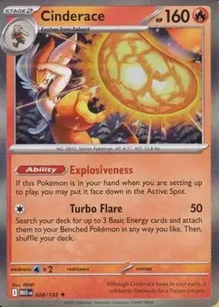 2025 Pokemon Mega Evolution #028/132 - Cinderace ex