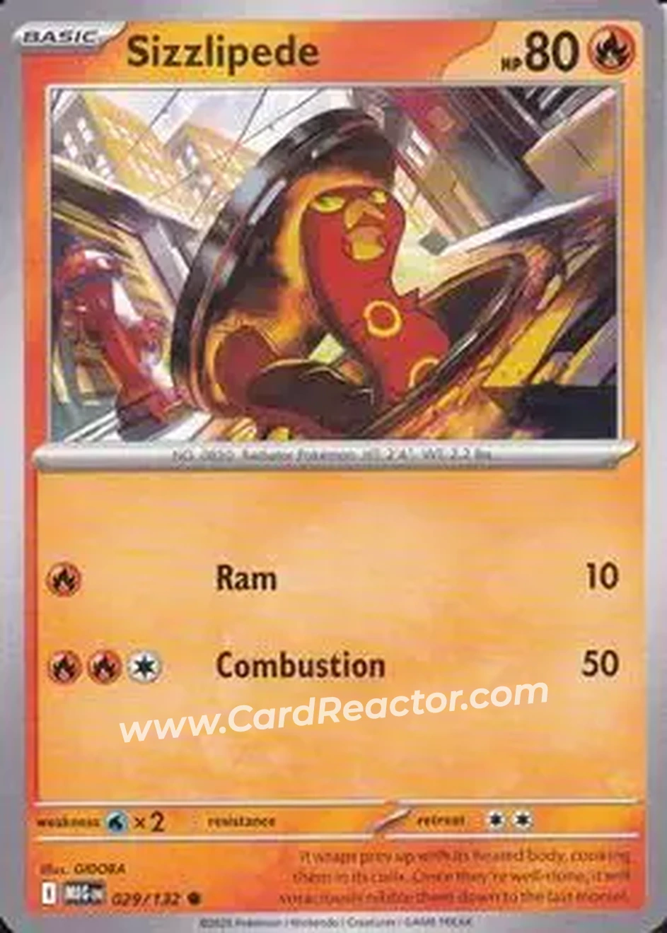 2025 Pokemon Mega Evolution #029/132 - Sizzlipede - Front