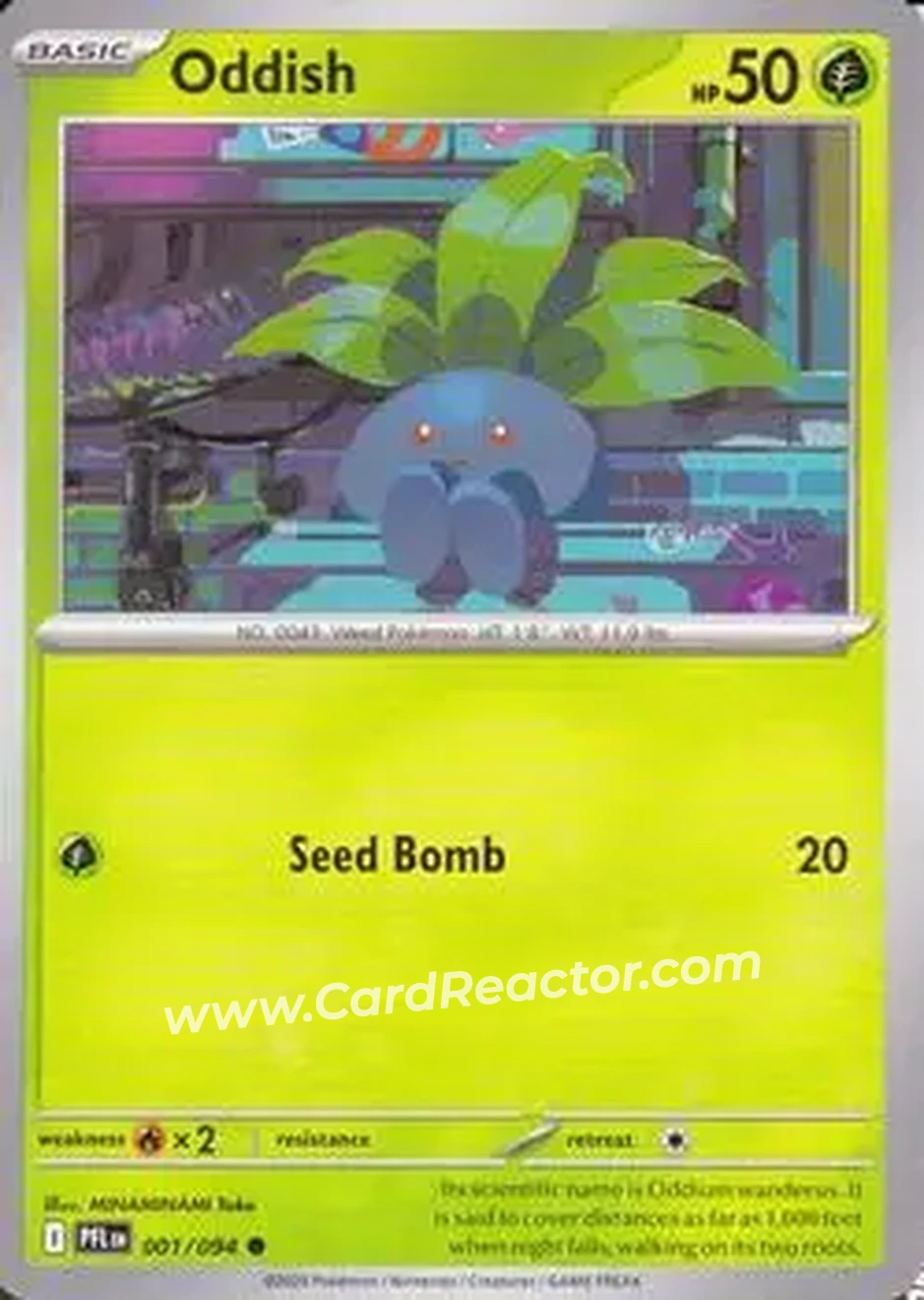 2025 Pokemon Mega Evolution Phantasmal Flames #001/094 - Oddish - Front