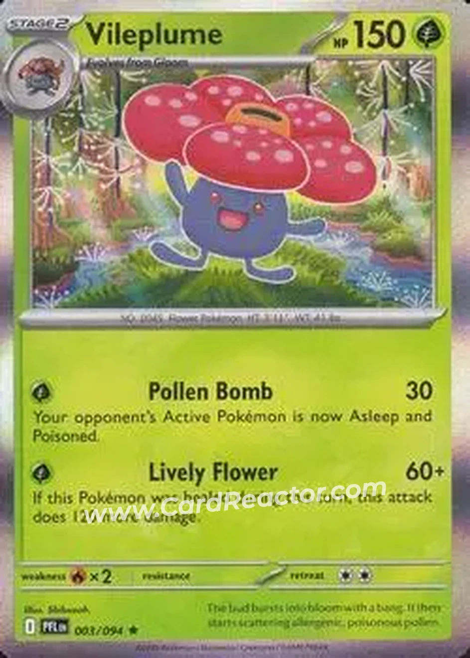 2025 Pokemon Mega Evolution Phantasmal Flames #003/094 - Vileplume - Front