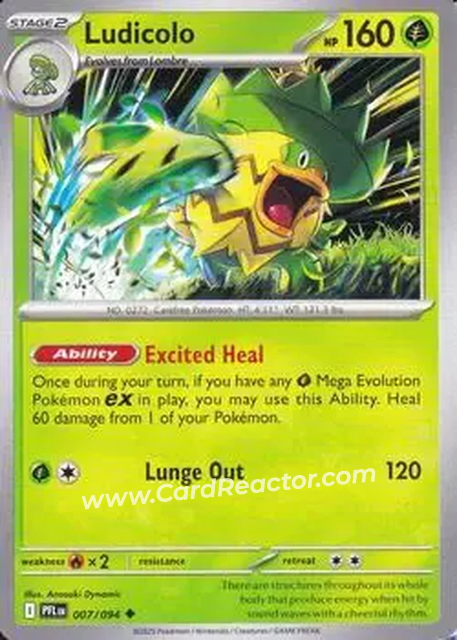 2025 Pokemon Mega Evolution Phantasmal Flames #007/094 - ルンパッパ