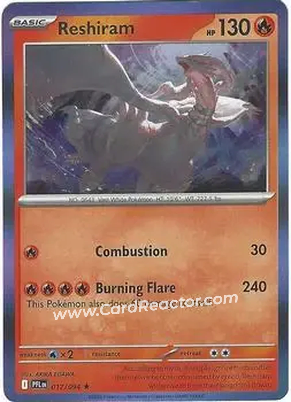 2025 Pokemon Mega Evolution Phantasmal Flames #017/094 - Reshiram