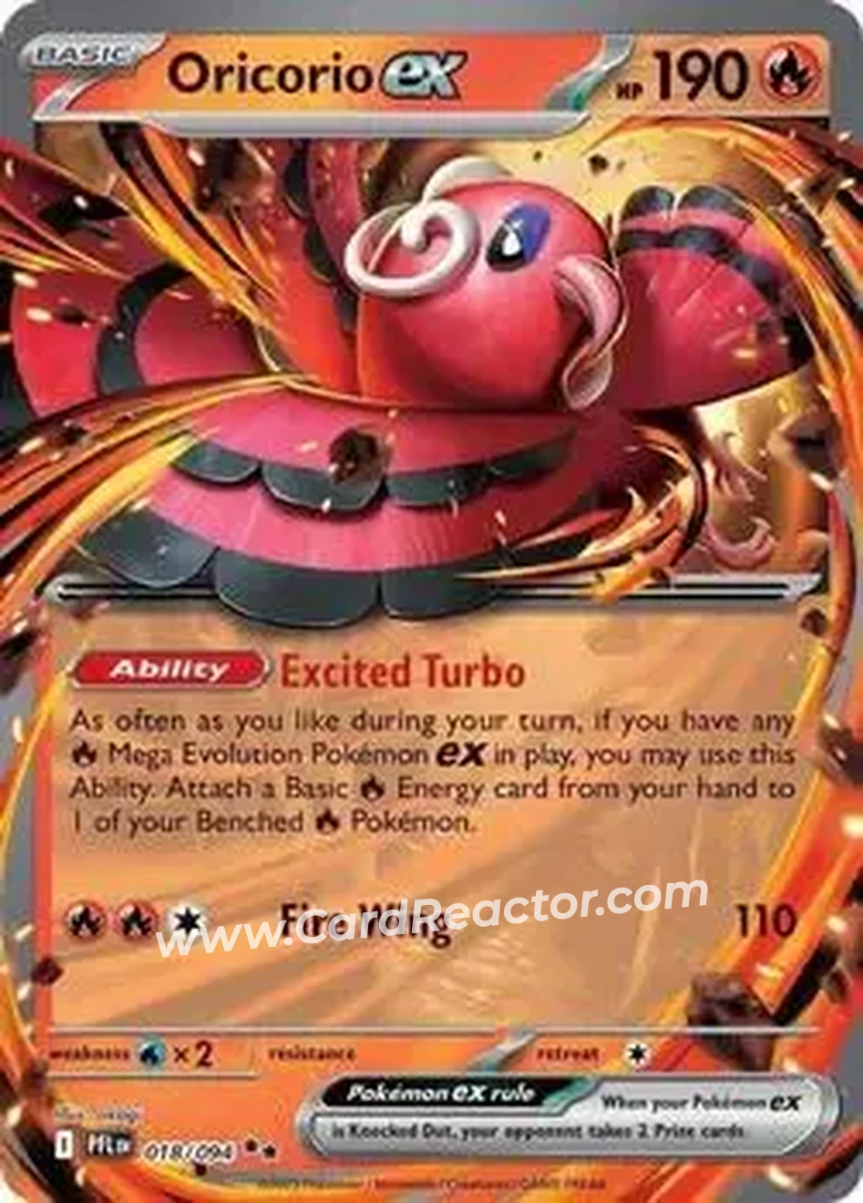 2025 Pokemon Mega Evolution Phantasmal Flames #018/094 - Oricorio ex