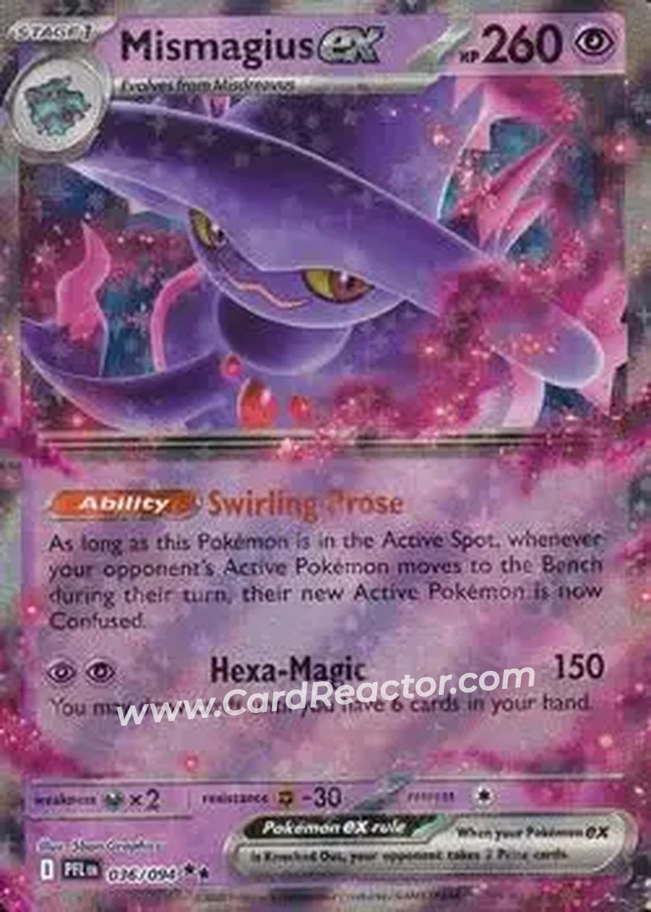 2025 Pokemon Mega Evolution Phantasmal Flames #036/094 - Mismagius ex