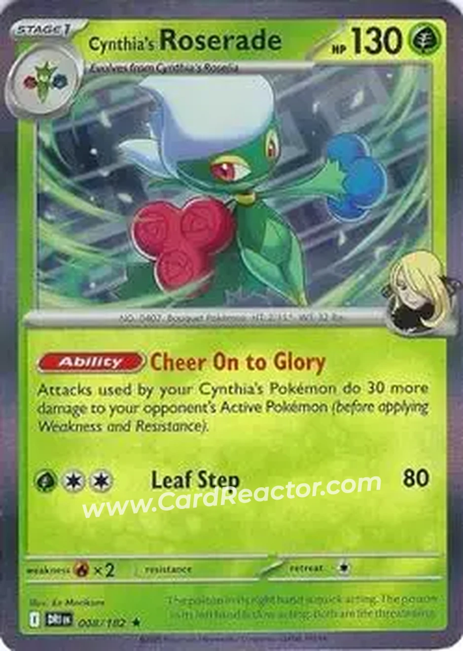 2025 Pokemon Scarlet & Violet Destined Rivals #008/182 - Cynthia's Roserade - Front