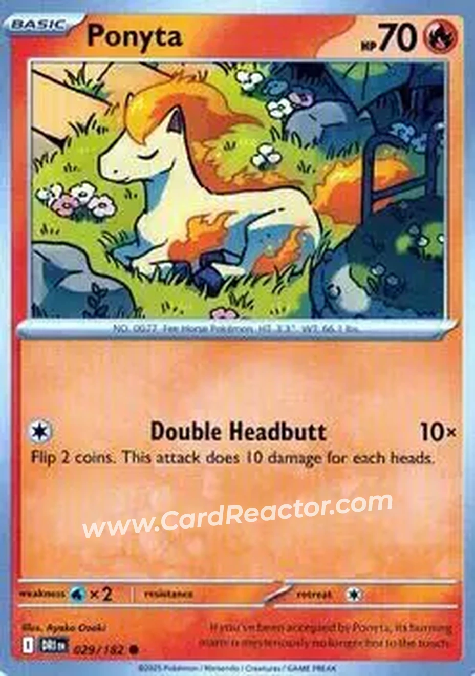2025 Pokemon Scarlet & Violet Destined Rivals #029/182 - Ponyta - Front