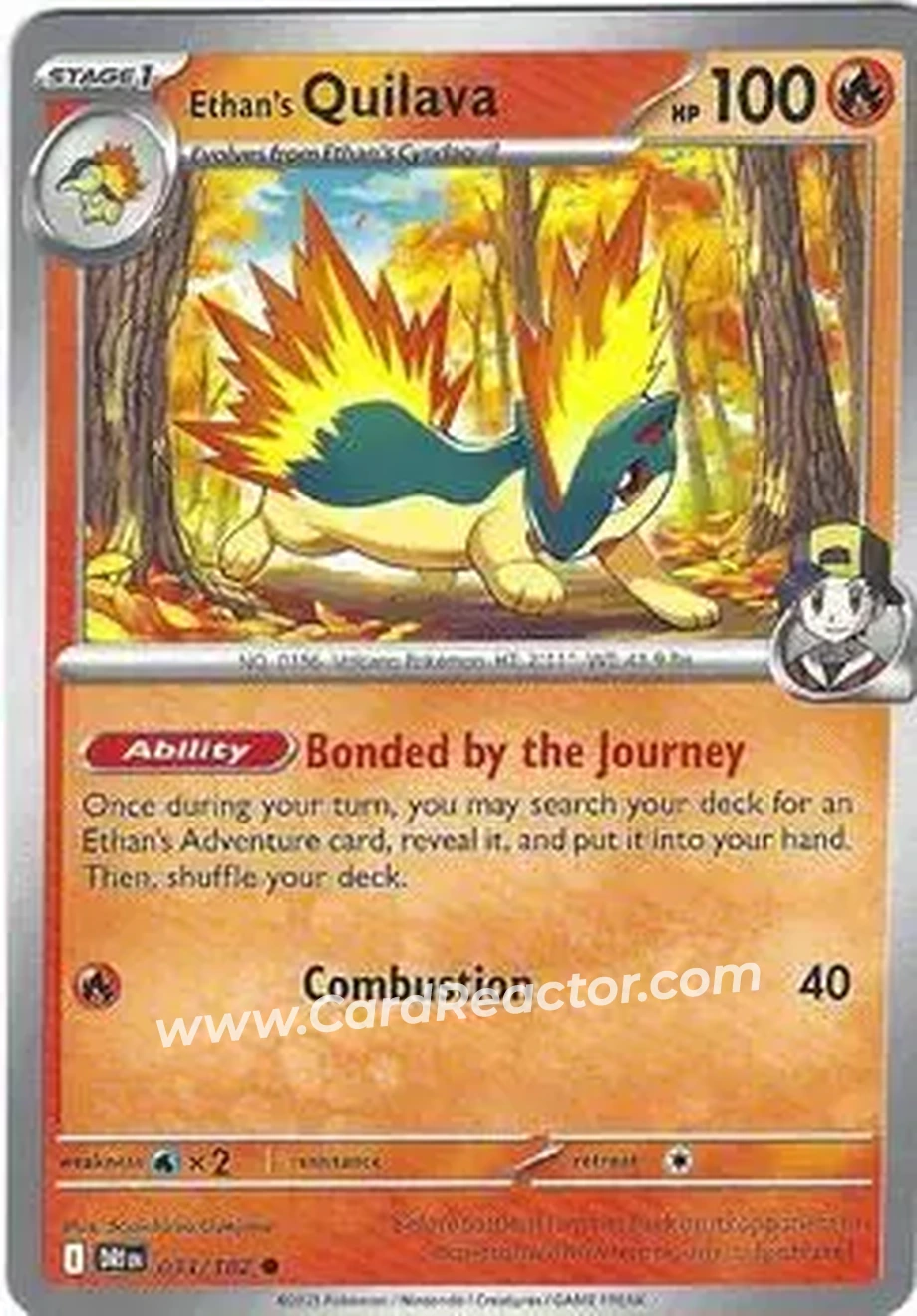 2025 Pokemon Scarlet & Violet Destined Rivals #033/182 - Ethan's Quilava