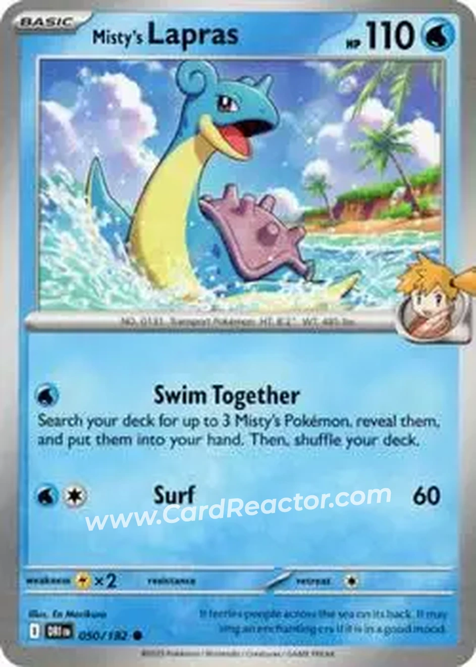 2025 Pokemon Scarlet & Violet Destined Rivals #050/182 - Lapras - Front