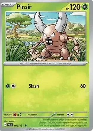 2025 Pokemon Scarlet & Violet Prismatic Evolutions #003/131 - Pinsir