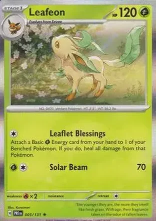 2025 Pokemon Scarlet & Violet Prismatic Evolutions #005/131 - Leafeon