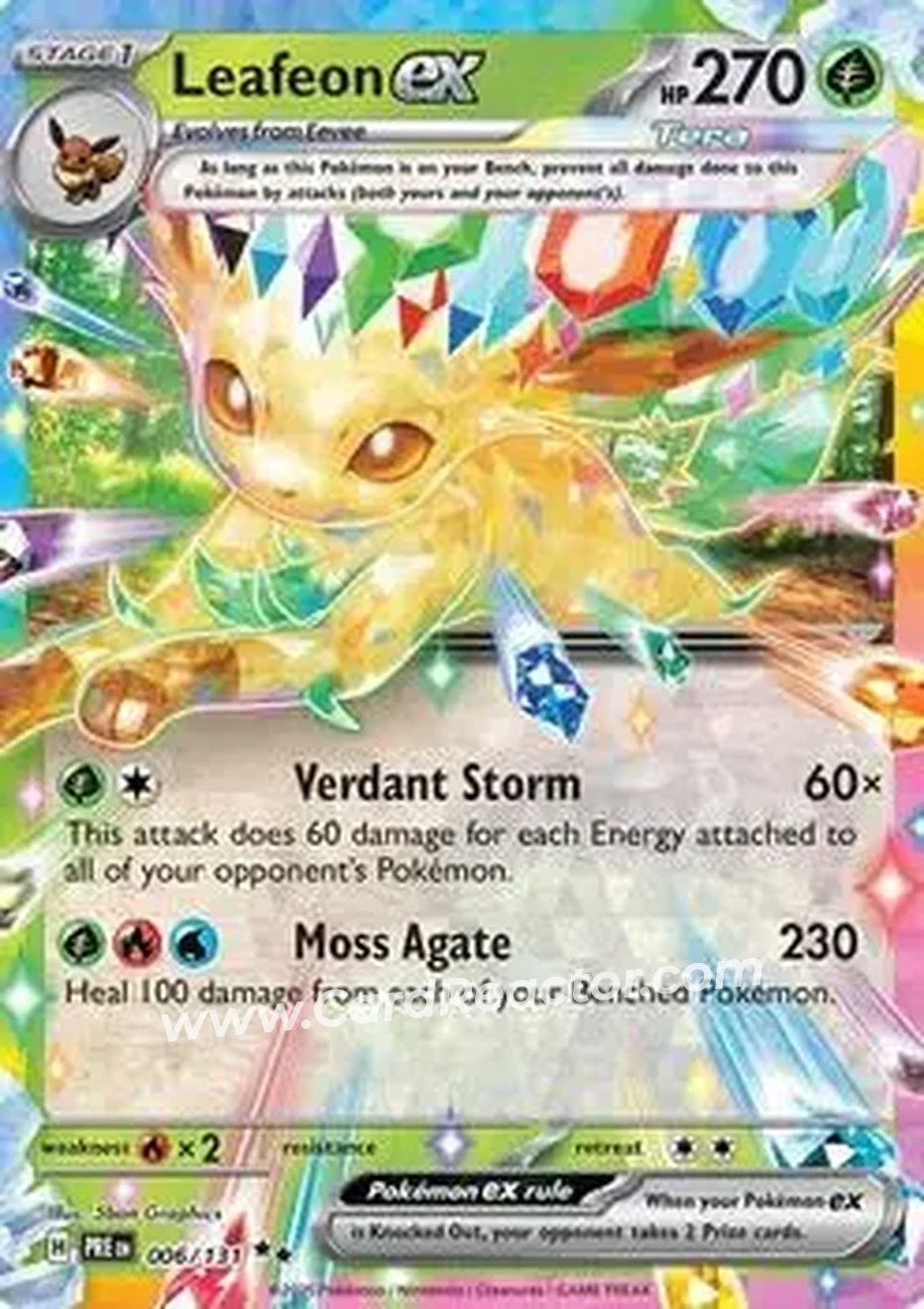 2025 Pokemon Scarlet & Violet Prismatic Evolutions #006/131 - Leafeon