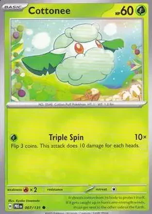 2025 Pokemon Scarlet & Violet Prismatic Evolutions #007/131 - Cottonee