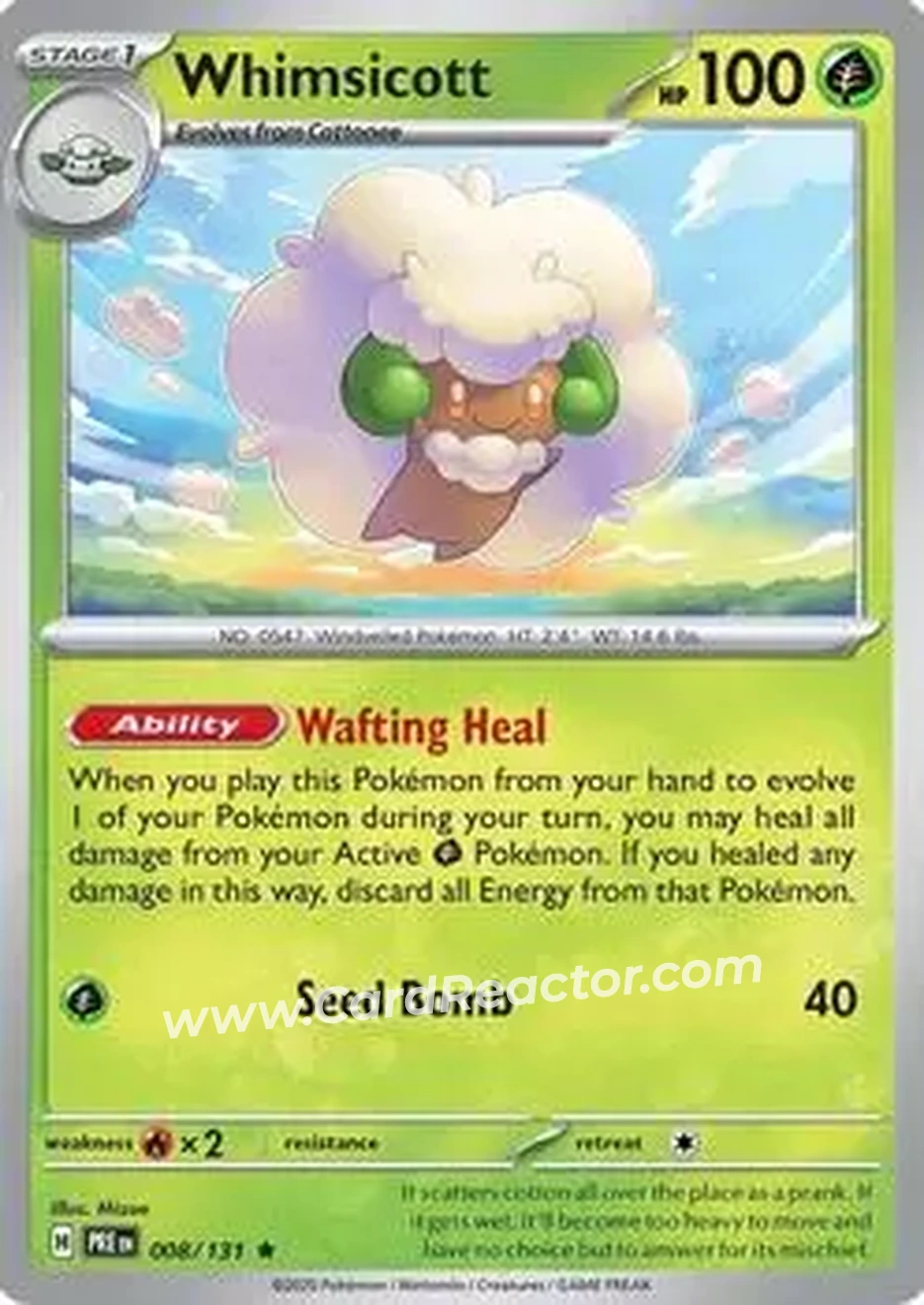 2025 Pokemon Scarlet & Violet Prismatic Evolutions #008/131 - エルフーン