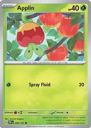 2025 Pokemon Scarlet & Violet Prismatic Evolutions #009/131 - Applin
