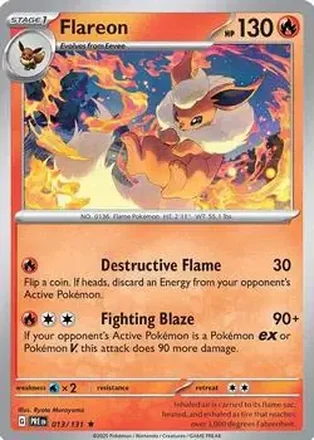 2025 Pokemon Scarlet & Violet Prismatic Evolutions #013/131 - Flareon