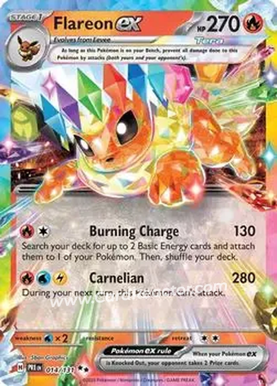 2025 Pokemon Scarlet & Violet Prismatic Evolutions #014/131 - Flareon - Front