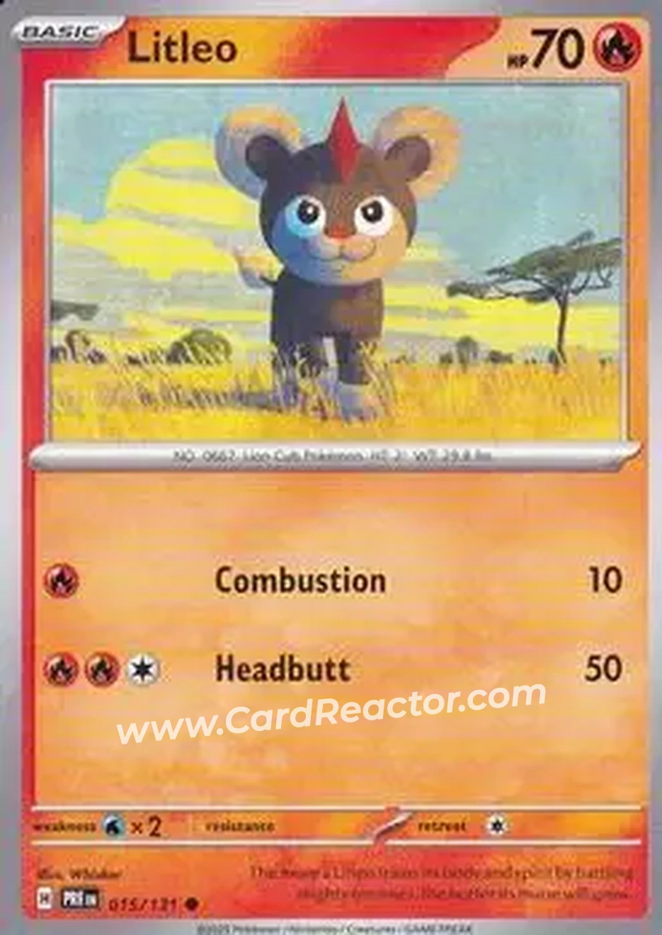 2025 Pokemon Scarlet & Violet Prismatic Evolutions #015/131 - Litleo