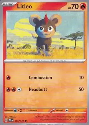 2025 Pokemon Scarlet & Violet Prismatic Evolutions #015/131 - Litleo