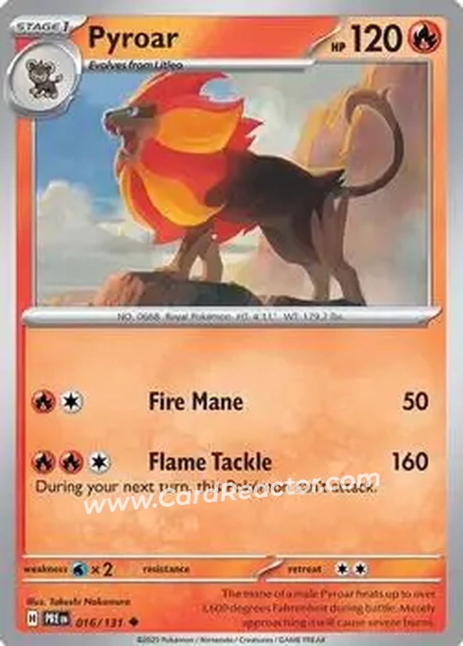 2025 Pokemon Scarlet & Violet Prismatic Evolutions #016/131 - Pyroar