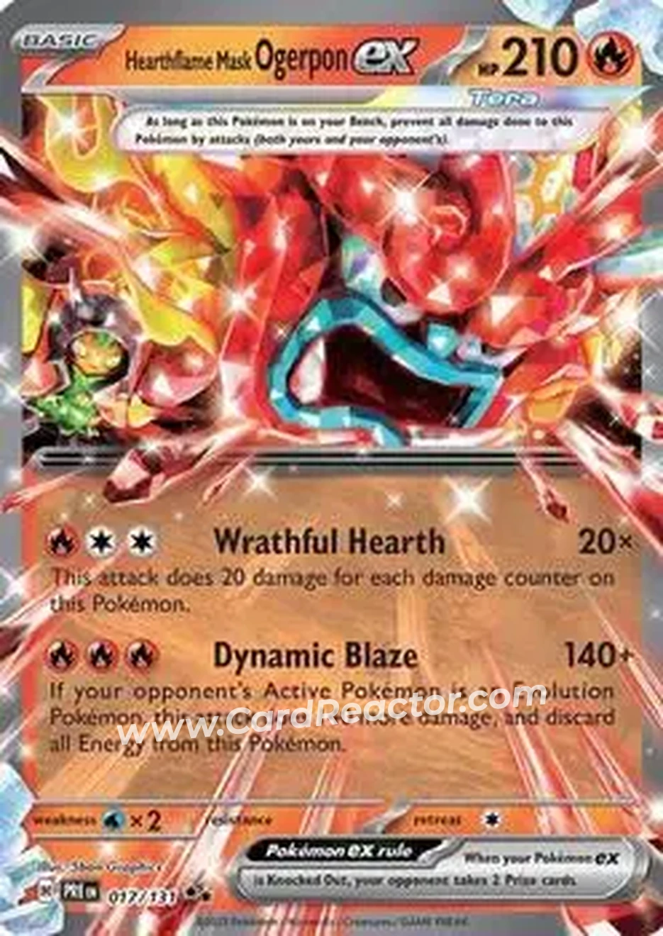 2025 Pokemon Scarlet & Violet Prismatic Evolutions #017/131 - Teal Mask Ogerpon ex - Front