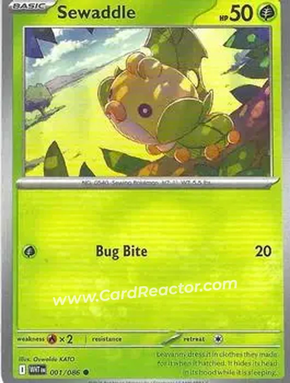 2025 Pokemon Scarlet & Violet White Flare #001/086 - Sewaddle