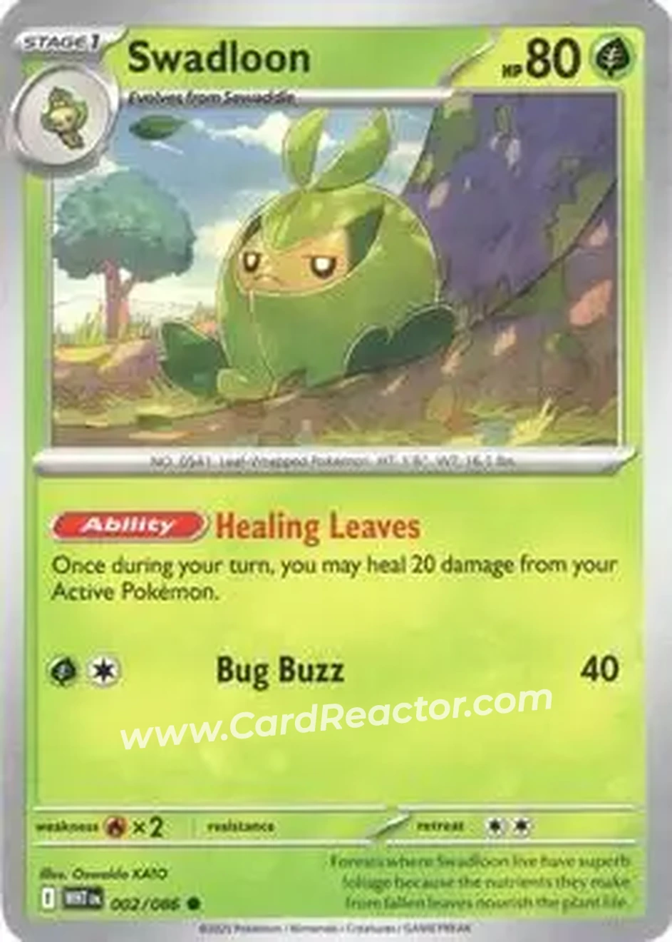 2025 Pokemon Scarlet & Violet White Flare #002/086 - Swadloon