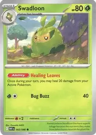 2025 Pokemon Scarlet & Violet White Flare #002/086 - Swadloon