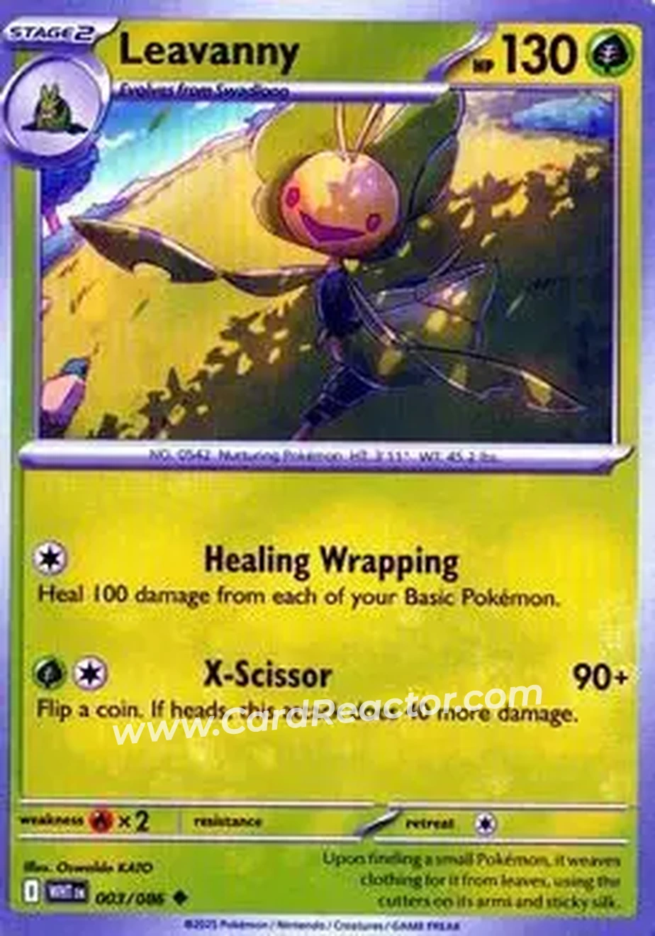 2025 Pokemon Scarlet & Violet White Flare #003/086 - Leavanny
