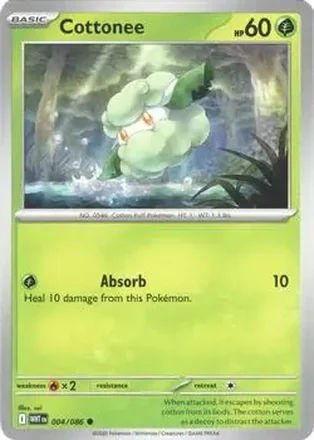 2025 Pokemon Scarlet & Violet White Flare #004/086 - Cottonee