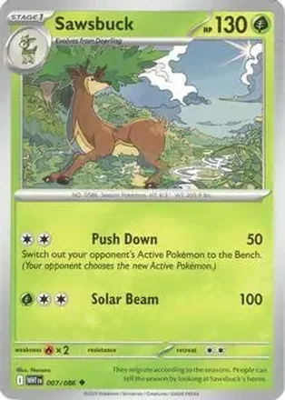 2025 Pokemon Scarlet & Violet White Flare #007/086 - Sawsbuck