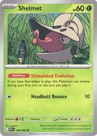 2025 Pokemon Scarlet & Violet White Flare #008/086 - Shelmet