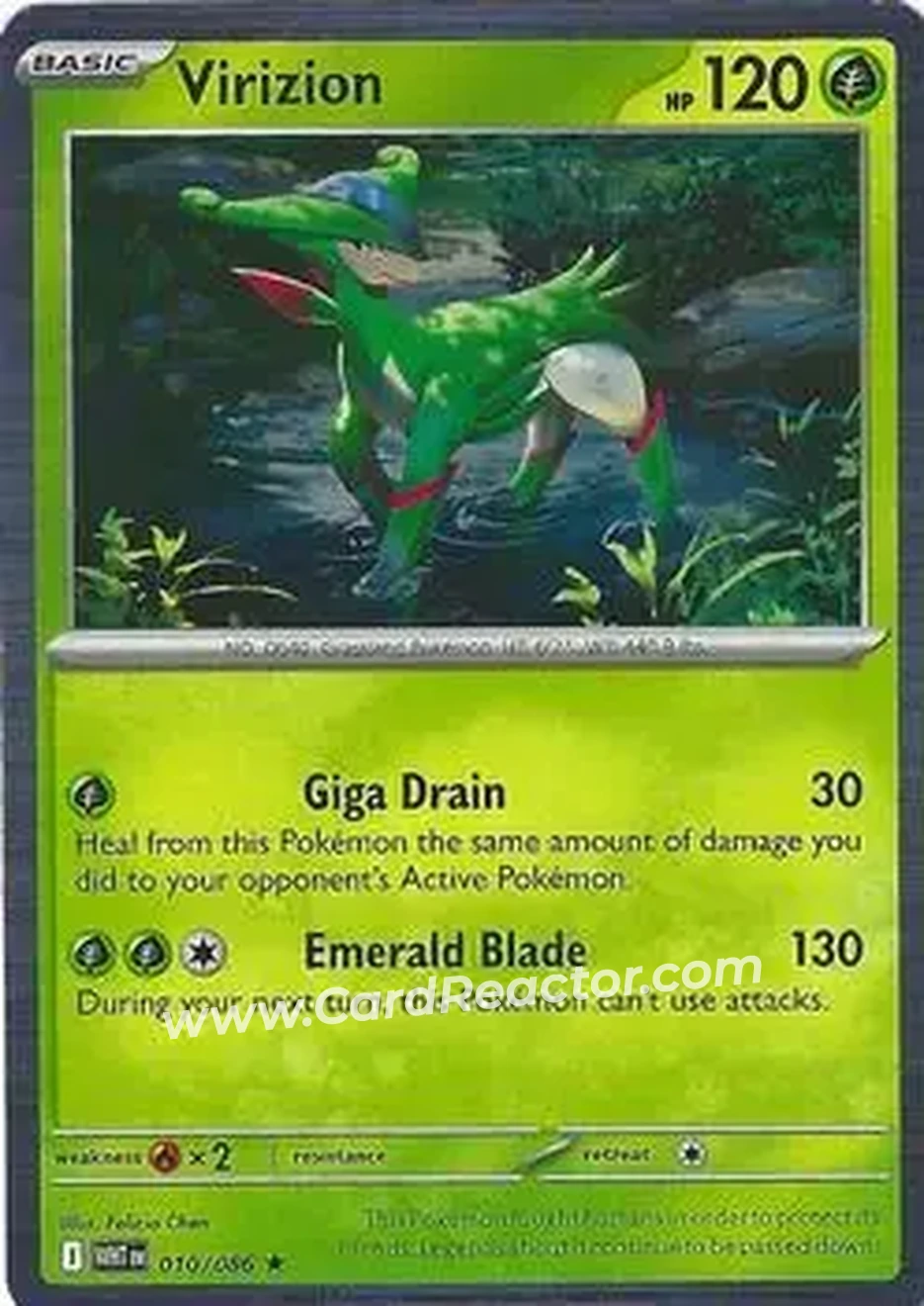 2025 Pokemon Scarlet & Violet White Flare #010/086 - Virizion - Front
