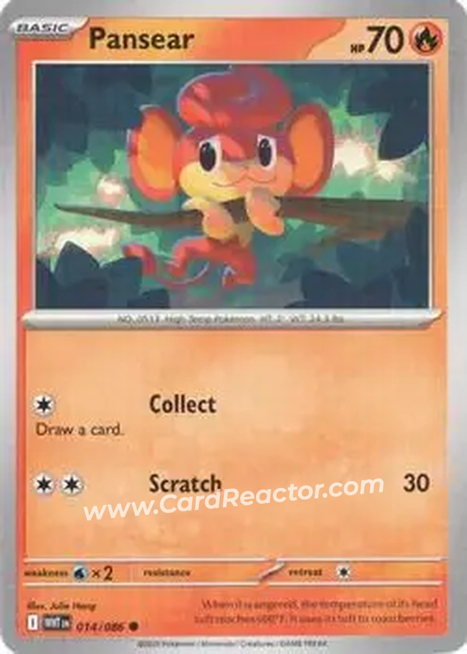 2025 Pokemon Scarlet & Violet White Flare #014/086 - Pansear