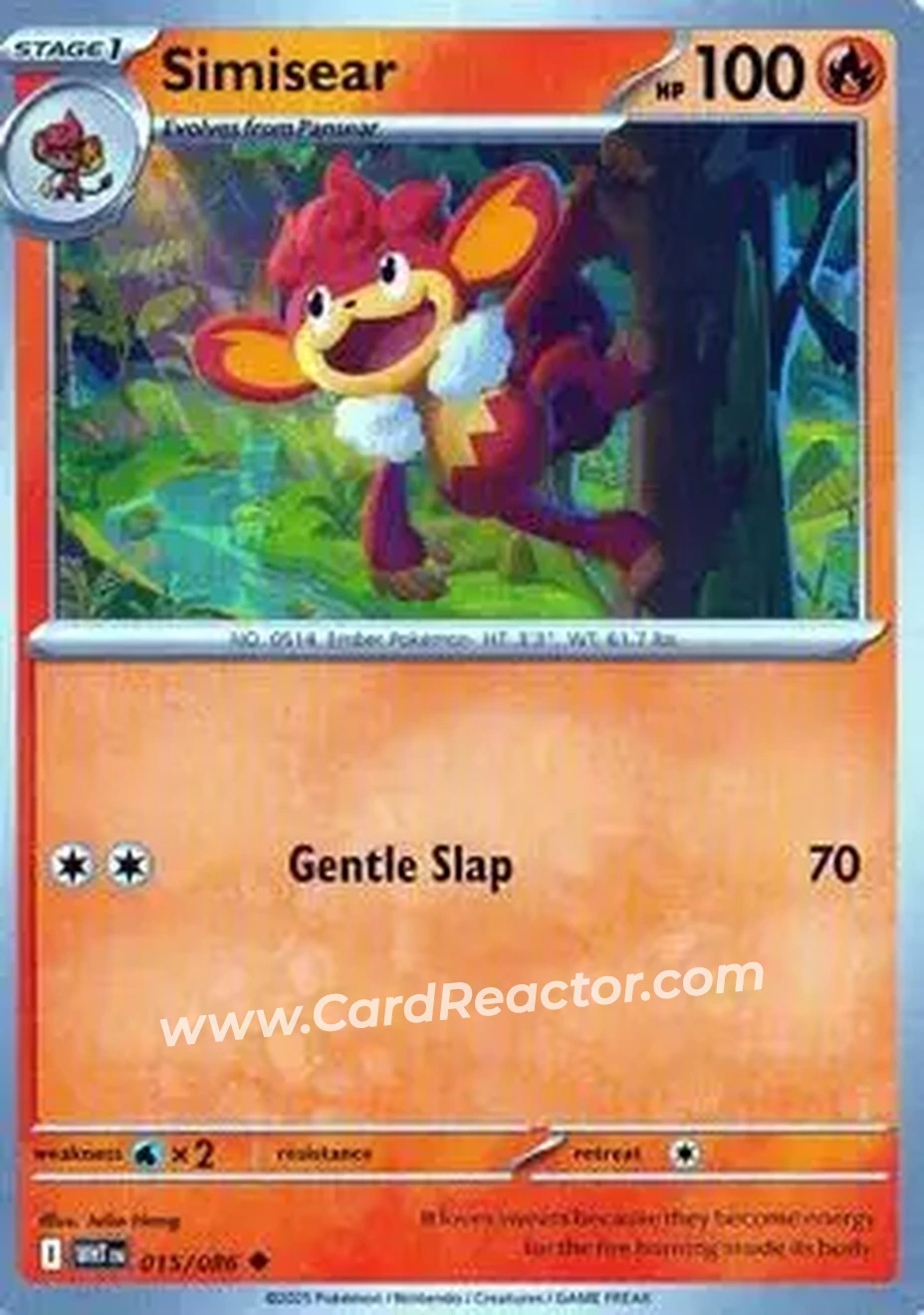 2025 Pokemon Scarlet & Violet White Flare #015/086 - Simisear