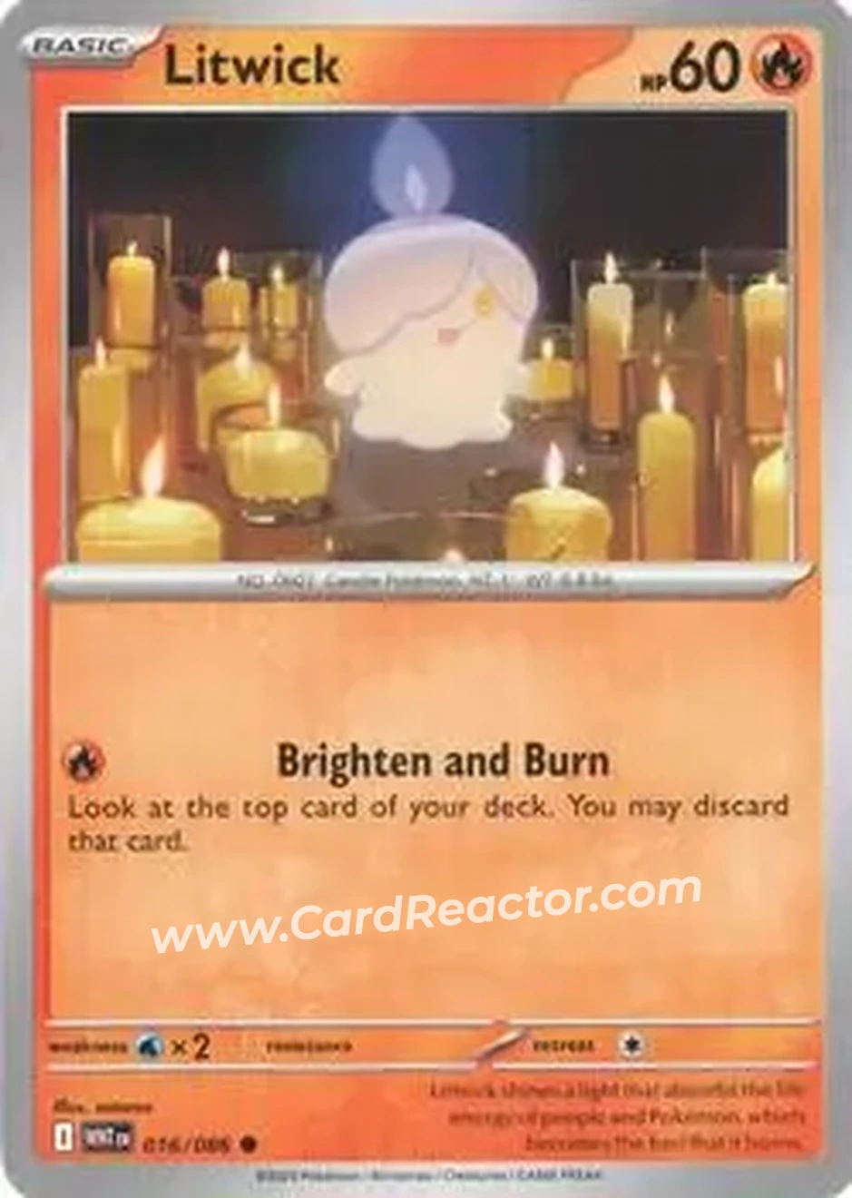 2025 Pokemon Scarlet & Violet White Flare #016/086 - Litwick