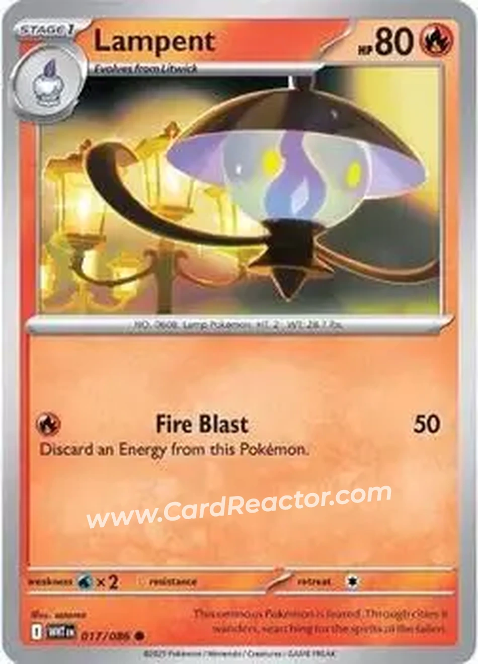 2025 Pokemon Scarlet & Violet White Flare #017/086 - Lampent