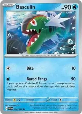 2025 Pokemon Scarlet & Violet White Flare #024/086 - Basculin