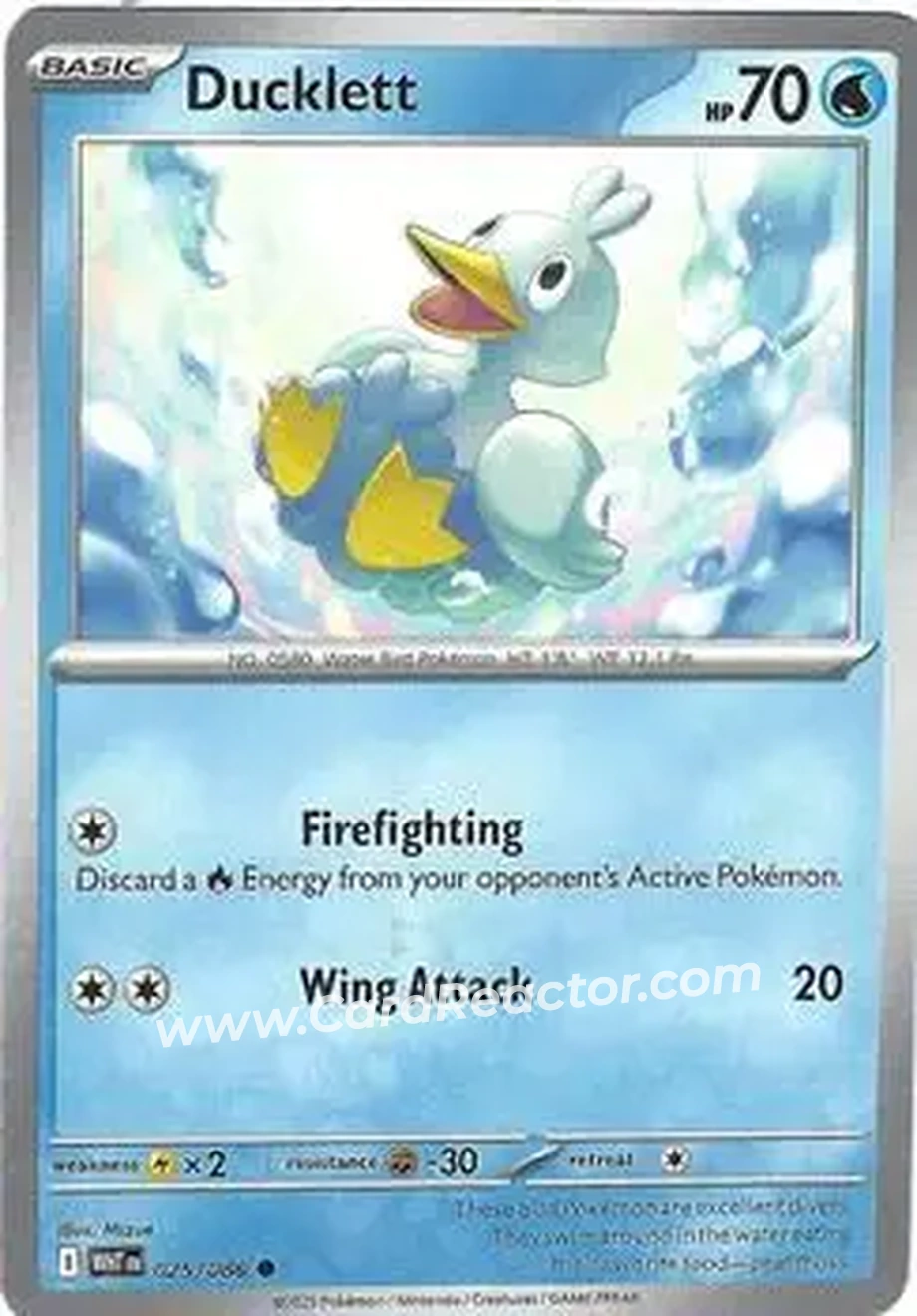 2025 Pokemon Scarlet & Violet White Flare #025/086 - Ducklett