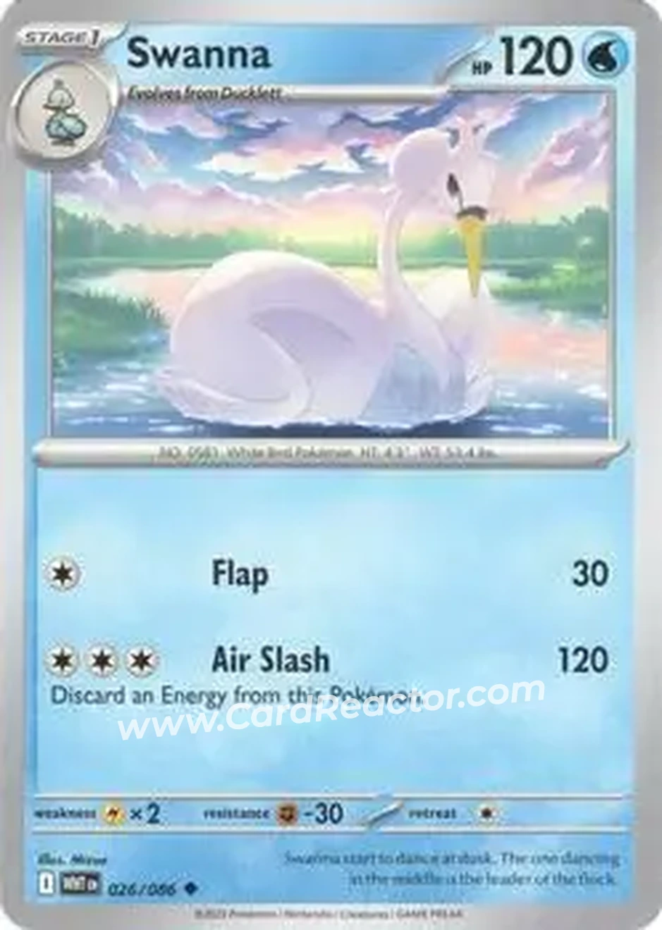 2025 Pokemon Scarlet & Violet White Flare #026/086 - Swanna