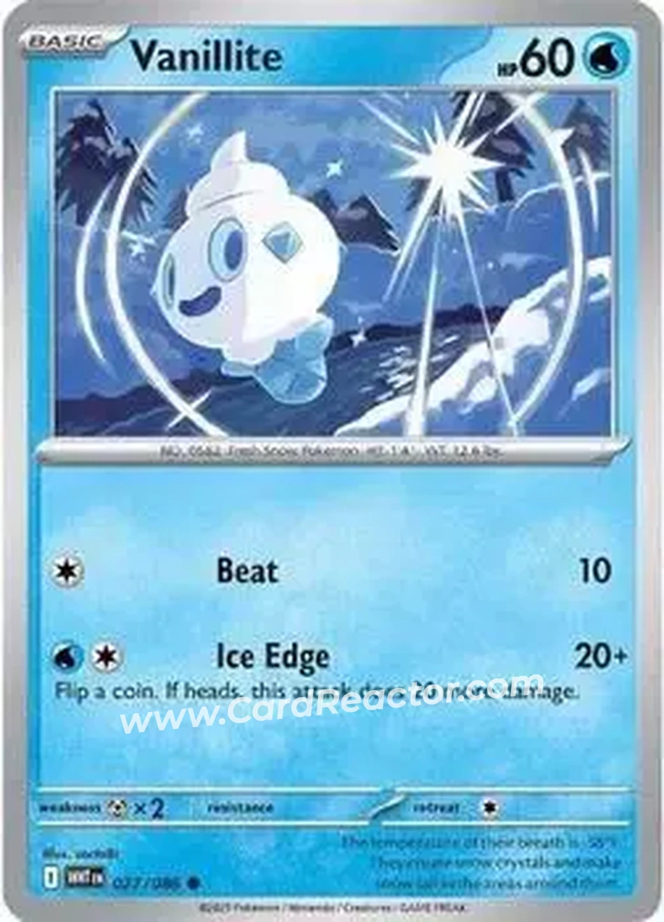2025 Pokemon Scarlet & Violet White Flare #027/086 - Vanillite