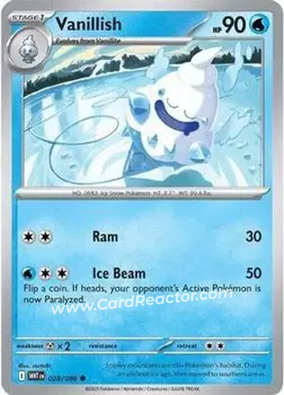 2025 Pokemon Scarlet & Violet White Flare #028/086 - Vanillish