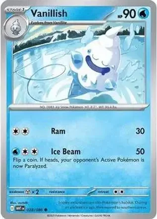 2025 Pokemon Scarlet & Violet White Flare #028/086 - Vanillish