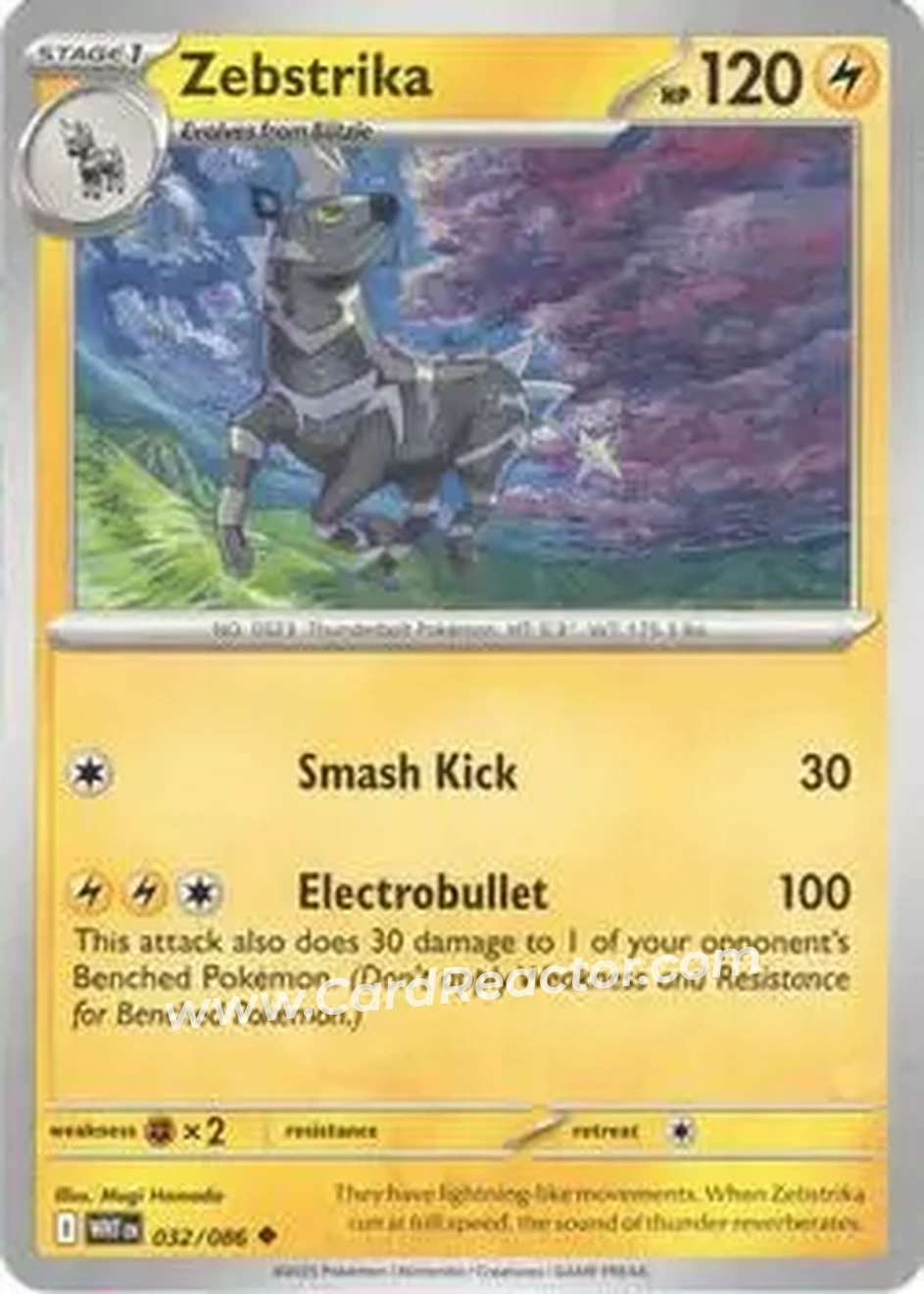 2025 Pokemon Scarlet & Violet White Flare #032/086 - Zebstrika