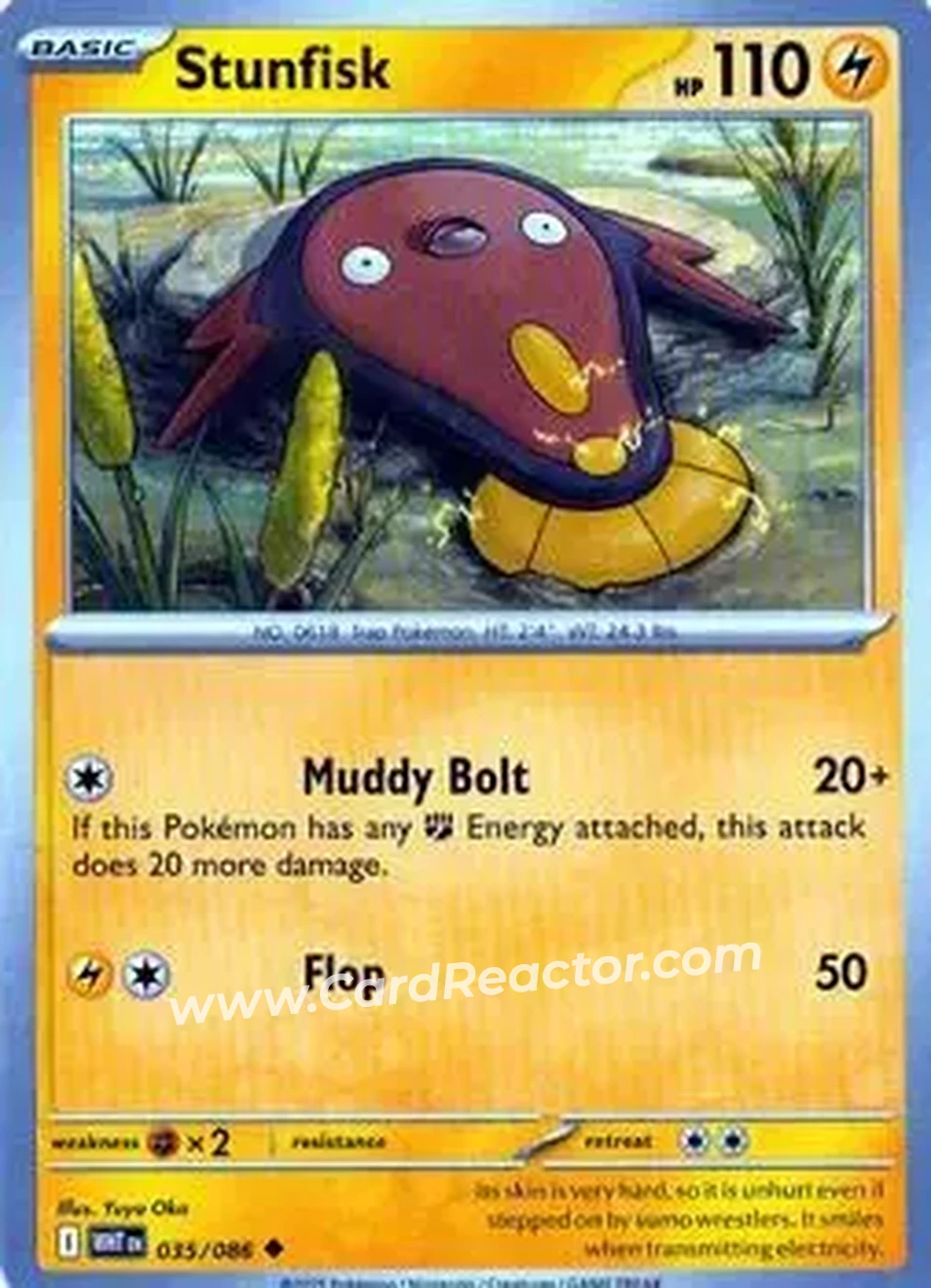 2025 Pokemon Scarlet & Violet White Flare #035/086 - Stunfisk